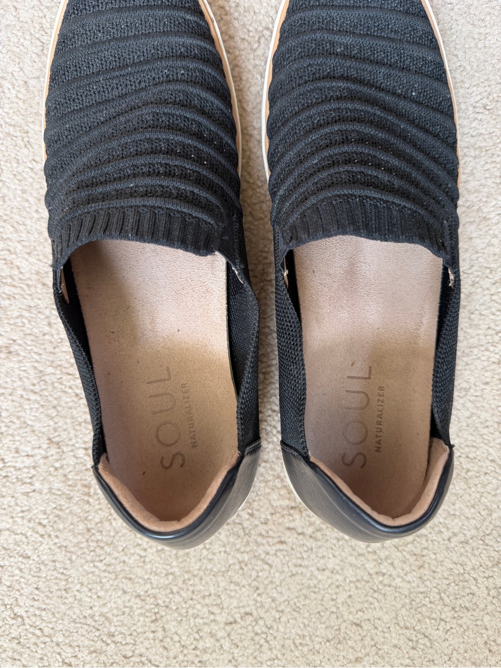 SOUL Naturalizer Black Knit Slip-On Loafers